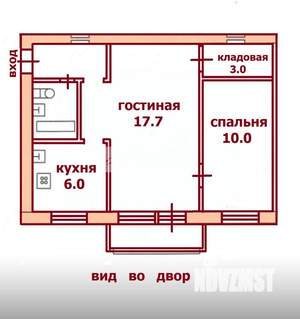 2-к квартира, вторичка, 43м2, 3/5 этаж