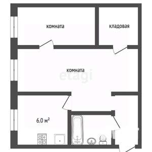 2-к квартира, вторичка, 43м2, 1/3 этаж