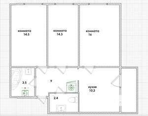3-к квартира, вторичка, 70м2, 7/17 этаж
