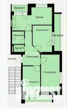 3-к квартира, вторичка, 72м2, 3/3 этаж