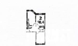 2-к квартира, вторичка, 58м2, 3/3 этаж
