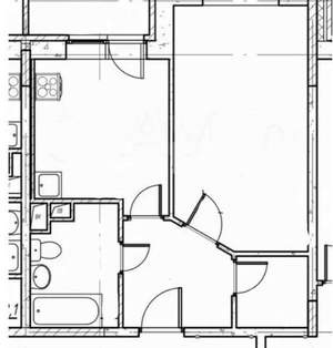 1-к квартира, вторичка, 42м2, 1/3 этаж