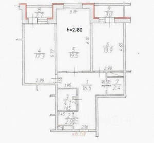 2-к квартира, вторичка, 76м2, 5/17 этаж