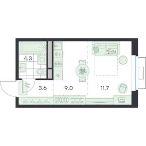 1-к квартира, вторичка, 29м2, 4/5 этаж