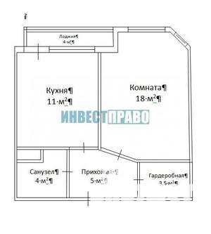 1-к квартира, вторичка, 41м2, 1/3 этаж