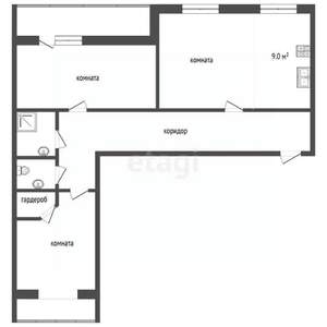 2-к квартира, вторичка, 79м2, 9/12 этаж