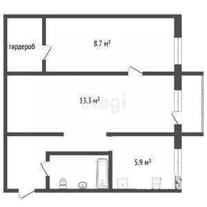 2-к квартира, вторичка, 44м2, 3/5 этаж