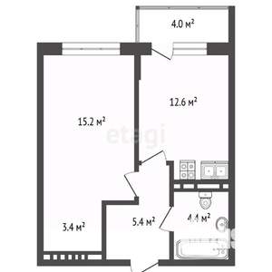 1-к квартира, вторичка, 41м2, 3/16 этаж