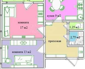 2-к квартира, вторичка, 52м2, 12/14 этаж