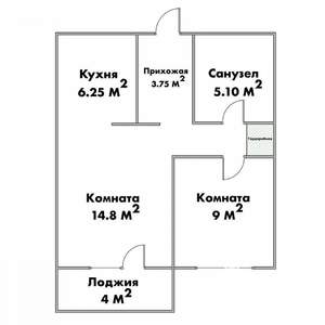 2-к квартира, вторичка, 41м2, 6/15 этаж