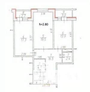 2-к квартира, вторичка, 76м2, 5/17 этаж