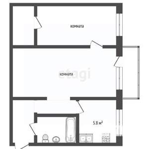 2-к квартира, вторичка, 45м2, 4/4 этаж