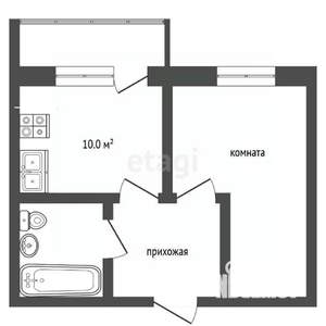 1-к квартира, вторичка, 39м2, 21/22 этаж