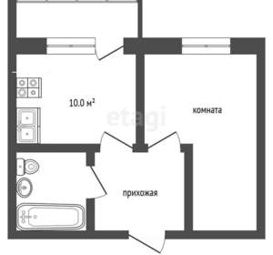 1-к квартира, вторичка, 39м2, 21/22 этаж