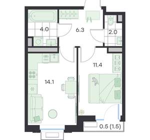 1-к квартира, вторичка, 38м2, 2/4 этаж