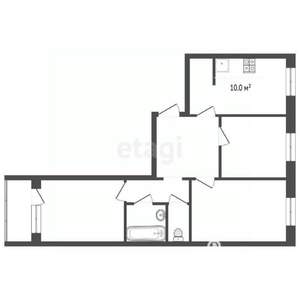 3-к квартира, вторичка, 64м2, 5/10 этаж