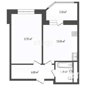 1-к квартира, вторичка, 41м2, 5/17 этаж