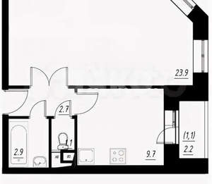 1-к квартира, вторичка, 37м2, 2/3 этаж