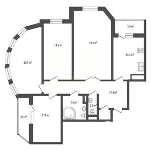 4-к квартира, вторичка, 136м2, 8/21 этаж