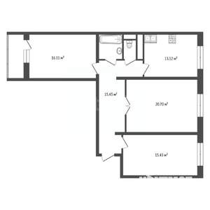 3-к квартира, вторичка, 88м2, 2/17 этаж